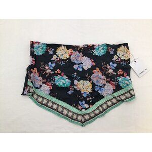 O'NEILL Womens Size Large Floral Print Strapless Halter Crop Top